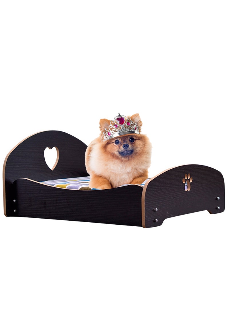 Removable and Washable All-Season Universal Princess Nest Pet Dog Washable Wooden Pet Bed Dog Wooden Bed with Cushion Nest Teddy Bears Small and Medium-Sized Dog Cat Beds