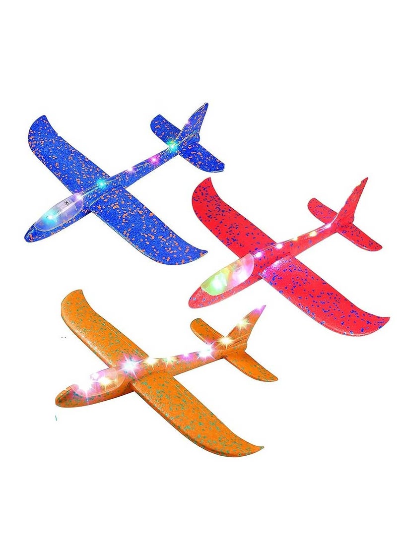 3 Packs of Led Light Hand Throw Flying Glider Plane