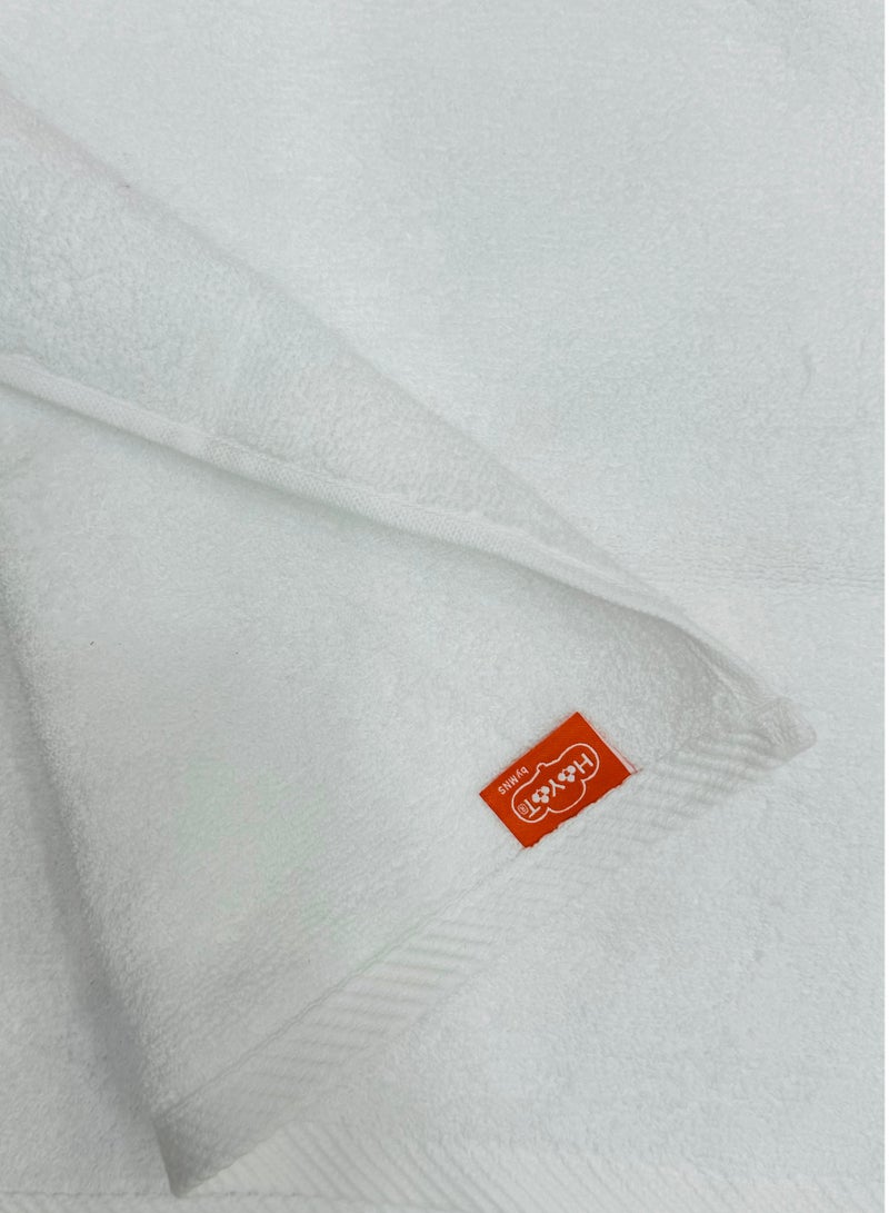 Premium Hotel Quality 100% Cotton Hand Towel Set 600 GSM Supersoft and Highly Absorbent ,Multipurpose Use ,40*70 cm (Pack 6 Pieces, White)