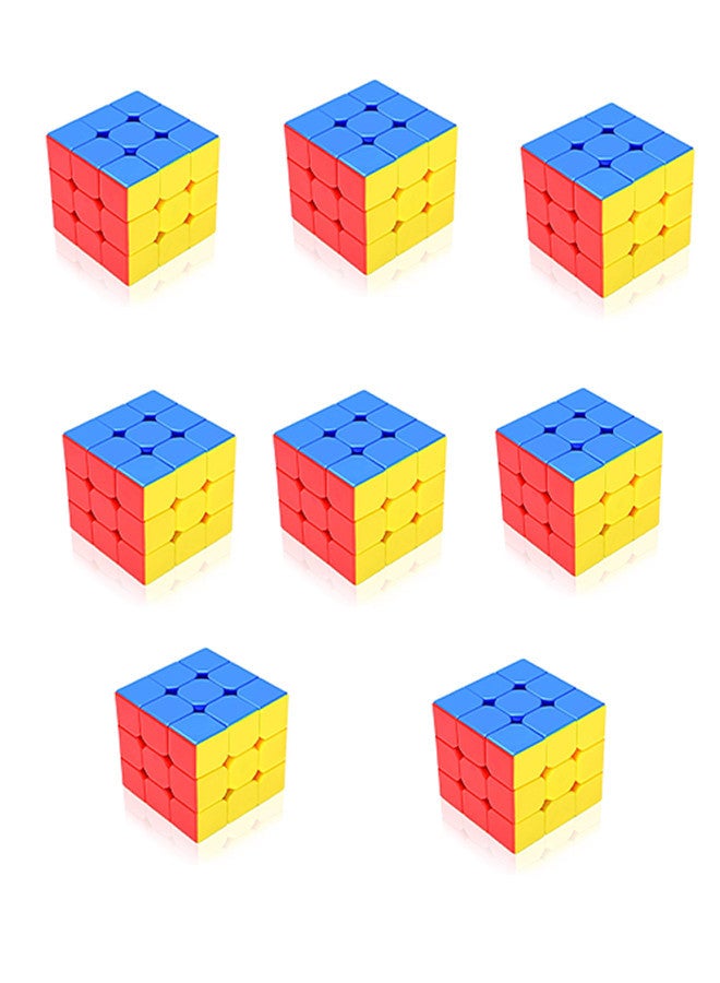 Pack of 8 Fast 3x3x3 Sticker less Magic Cube