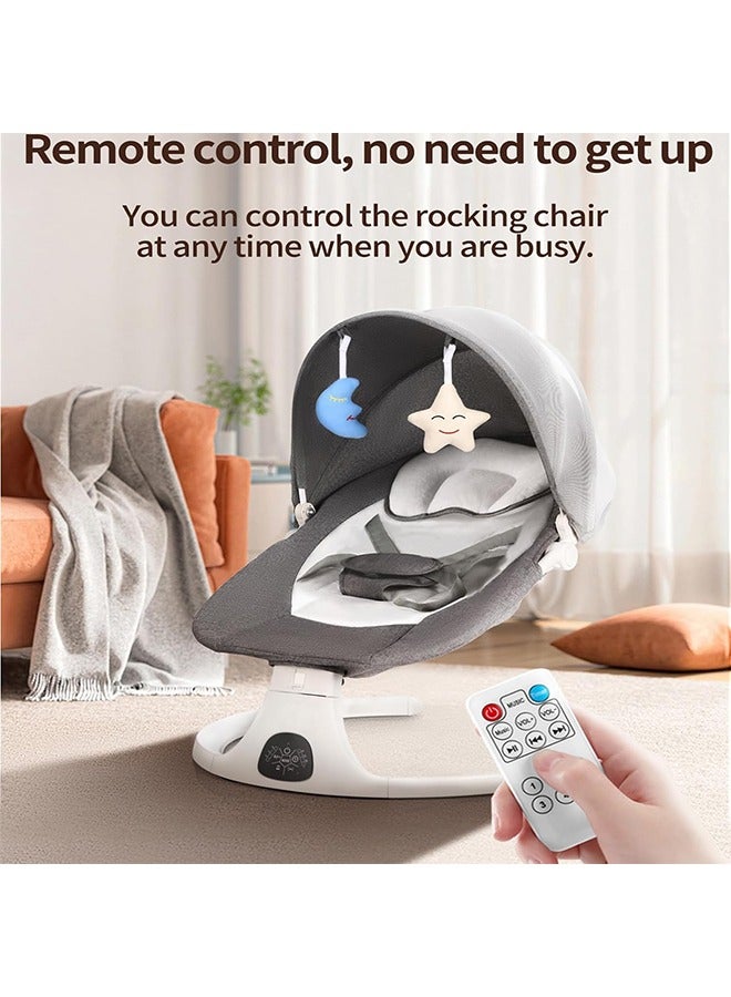 Baby Swing for Infants,Portable Electric Bluetooth Baby Swing with Music for Newborn,3 Timer Settings with Tray,Remote Control and Mosquito Net