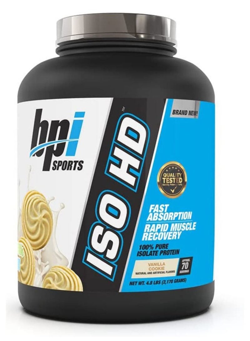 BPI Sports ISO HD 2208g, Vanilla Cookie Flavor 69 Serving