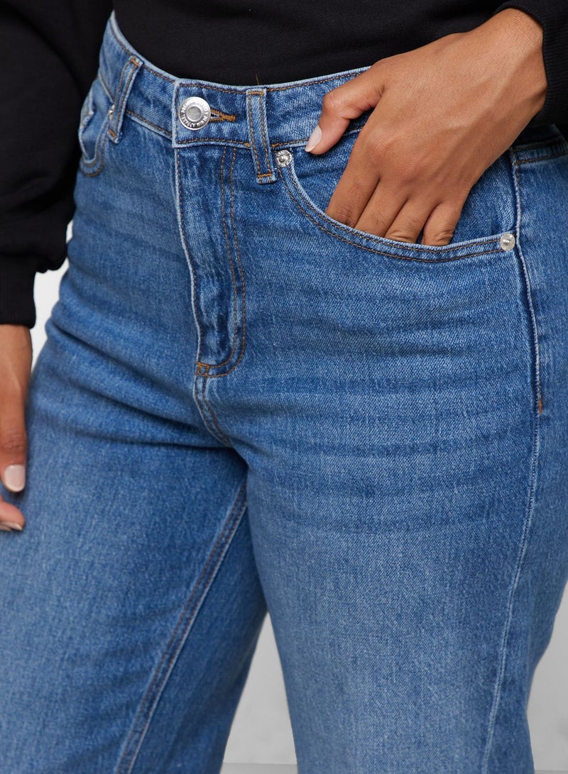 High Waist Straight Jeans