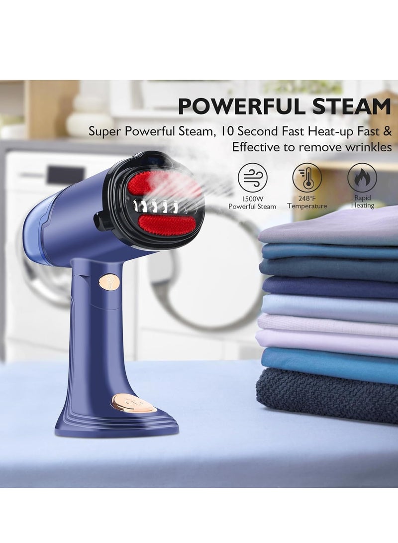 Steam for Clothes, 1500W Foldable Garment Steam - 10s Fast Heat-up, Portable Handheld Clothing Steam - 138ml Water Tank