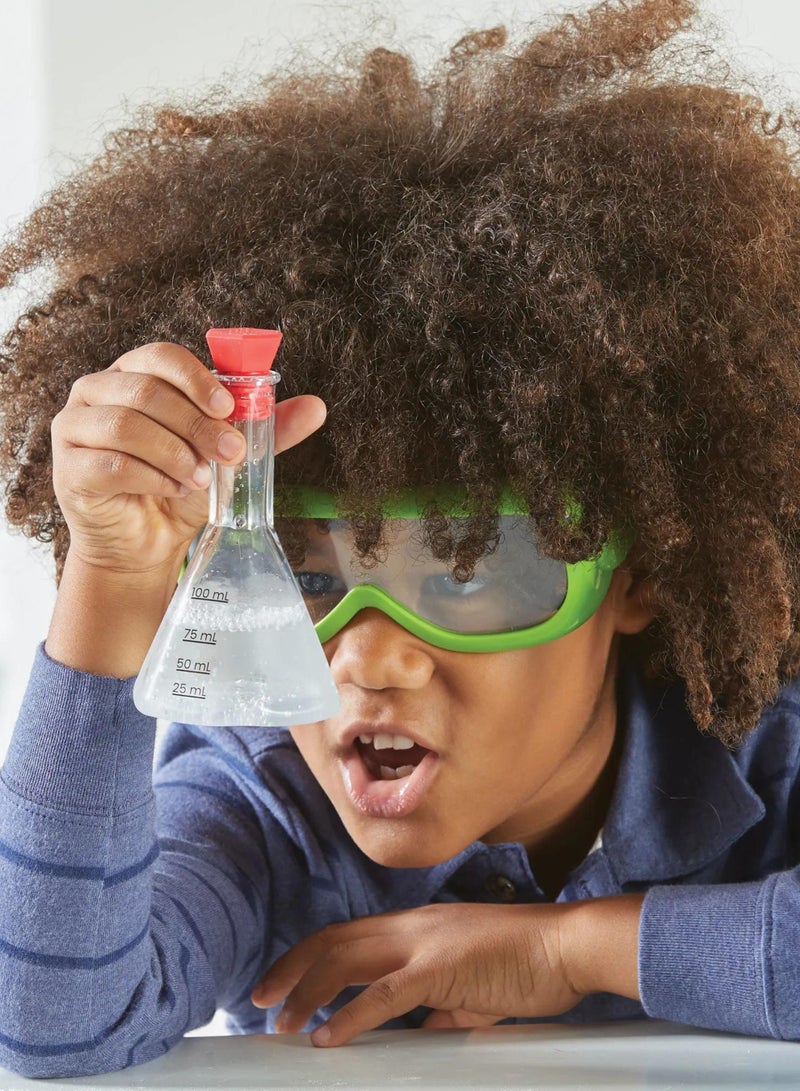 Learning Resources Starter Science Measuring Flask Set, Child-Safe Lab Equipment With 3 Flasks, Stoppers, Stand And Cleaning Brush, Ages 3 Plus