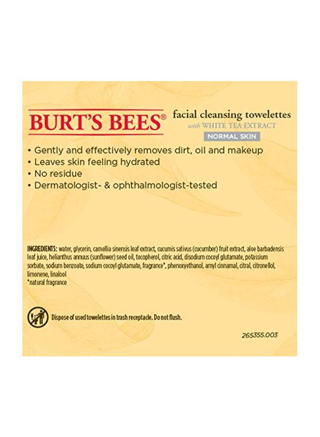 Facial Cleansing Towelettes With White Tea Extract
