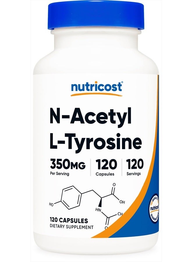 N-Acetyl L-Tyrosine (NALT) 350mg, 120 Capsules - Gluten Free, Non-GMO