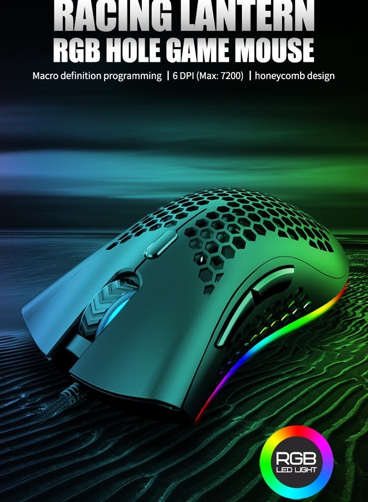 Hollow Lightweight RGB Wired Gaming USB Mouse