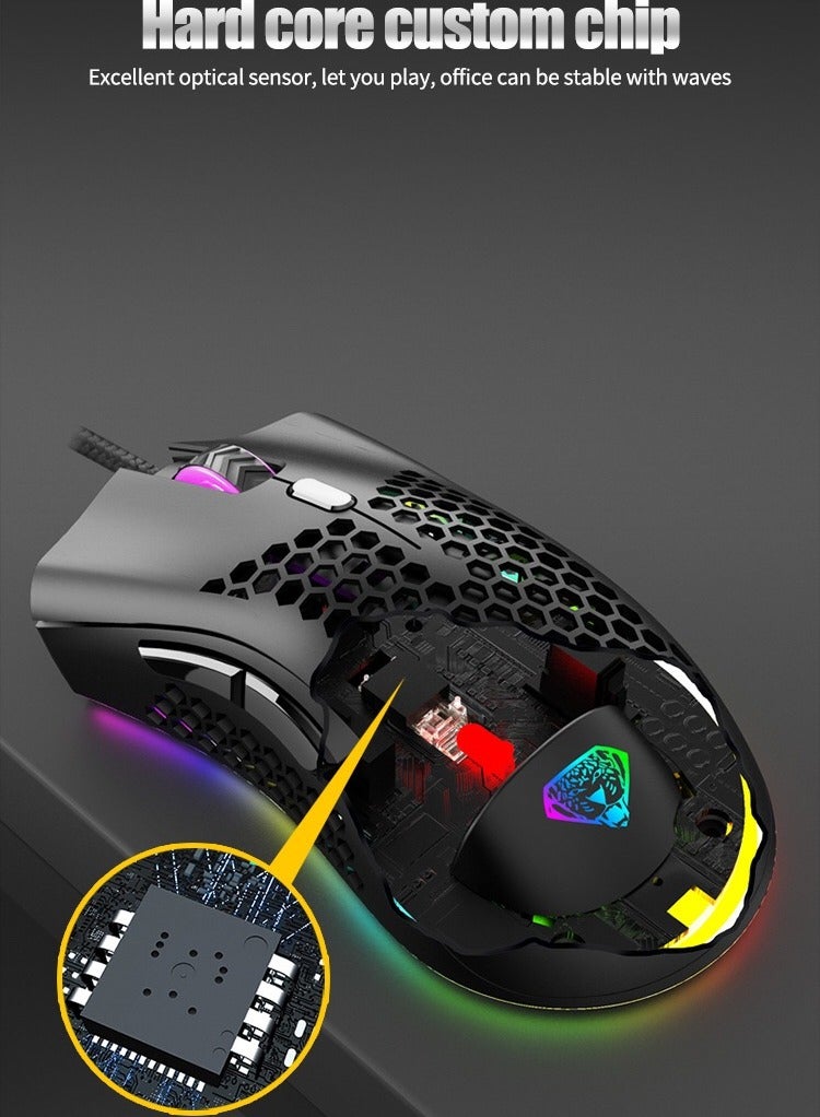 Hollow Lightweight RGB Wired Gaming USB Mouse