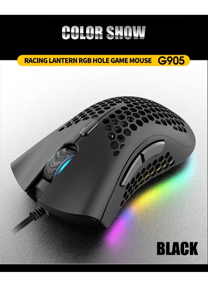 Hollow Lightweight RGB Wired Gaming USB Mouse