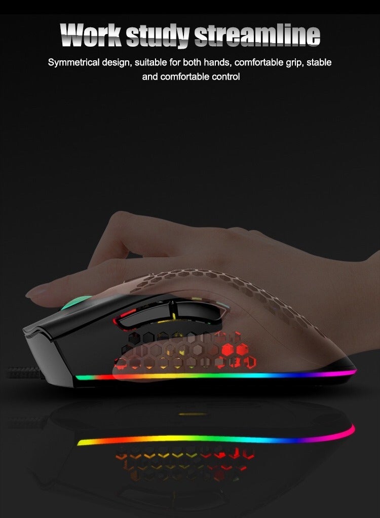 Hollow Lightweight RGB Wired Gaming USB Mouse