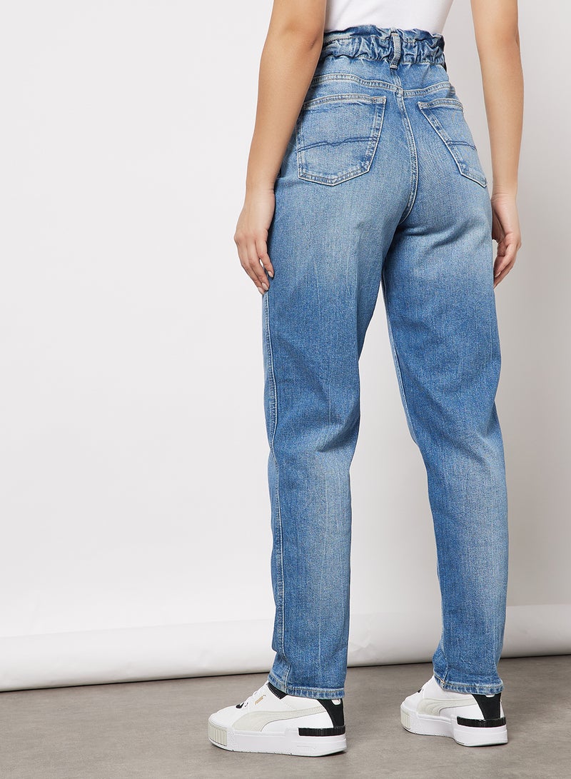 Reese Tapered Fit High Waist Jeans Blue