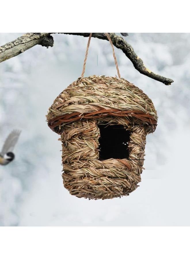 2 Pieces Hanging Hummingbird birds House Hand-woven Birdhouses Garden Nest House