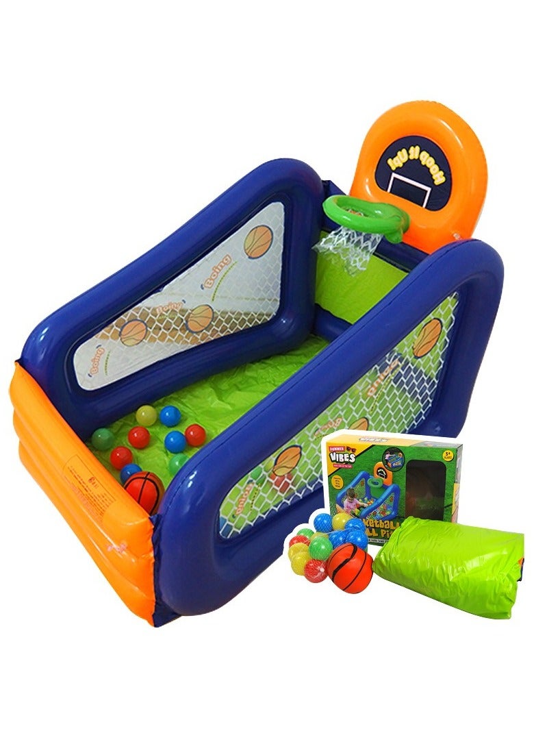 Inflatable Kids' Basketball Hoop and Ball Pit Toy