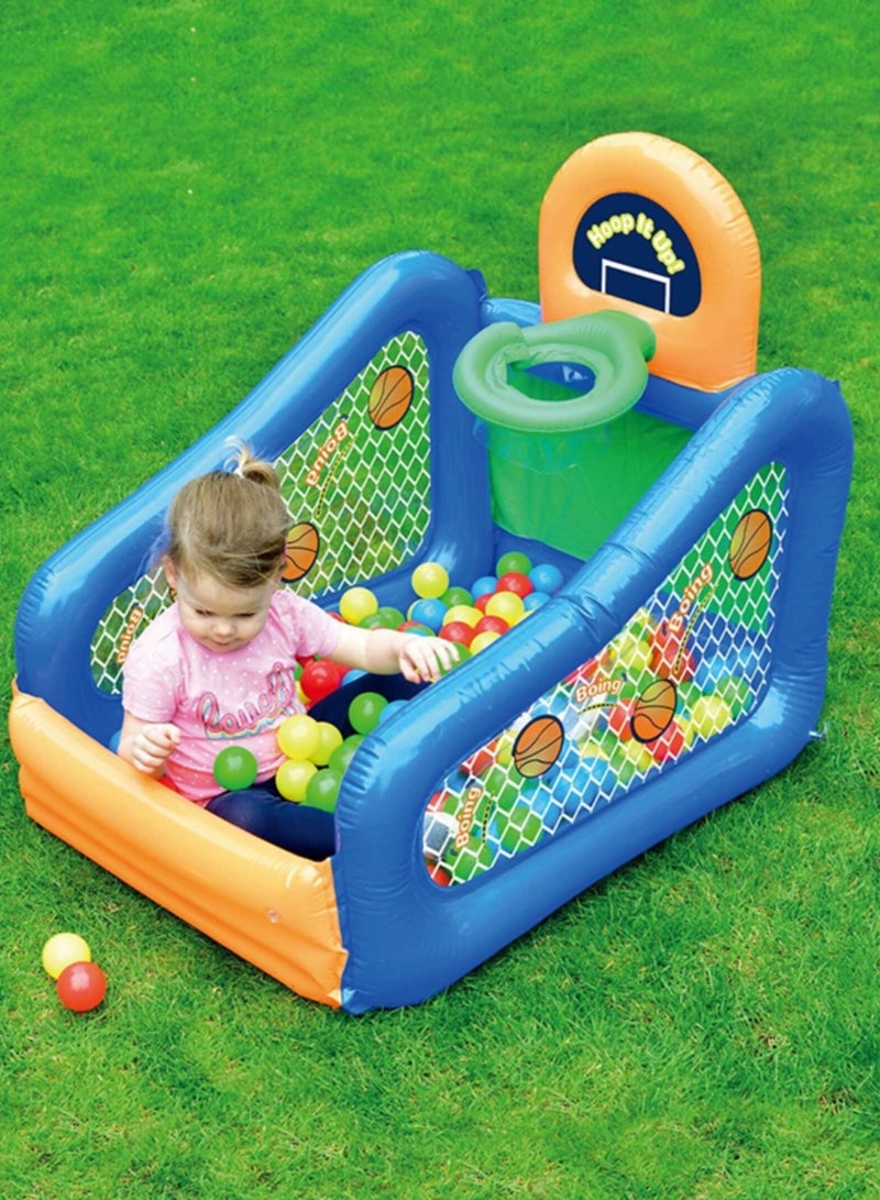 Inflatable Kids' Basketball Hoop and Ball Pit Toy