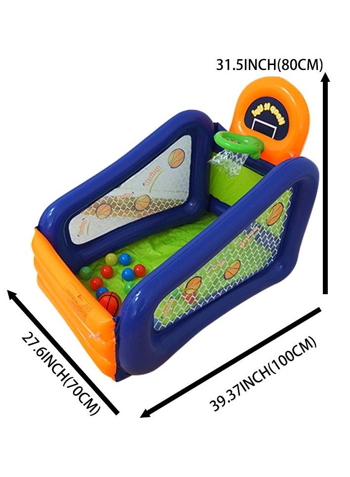 Inflatable Kids' Basketball Hoop and Ball Pit Toy