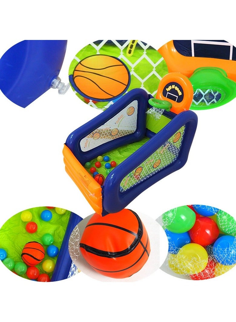 Inflatable Kids' Basketball Hoop and Ball Pit Toy