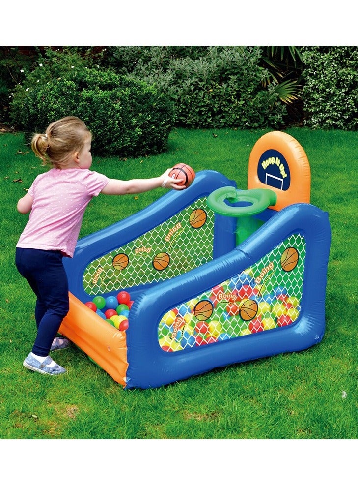 Inflatable Kids' Basketball Hoop and Ball Pit Toy