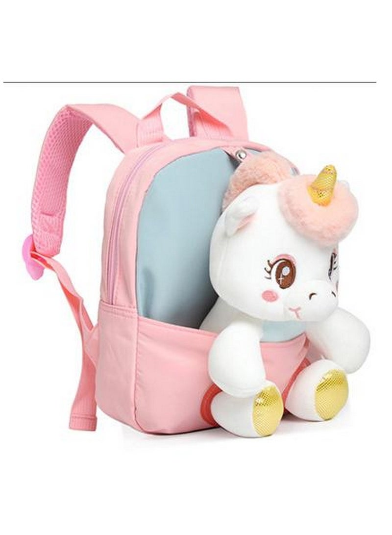 Adorable Backpack for Toddler Kids Cute Plush Animal Toy for Girl Mini Schoolbag with Plush Animal for Preschool Child