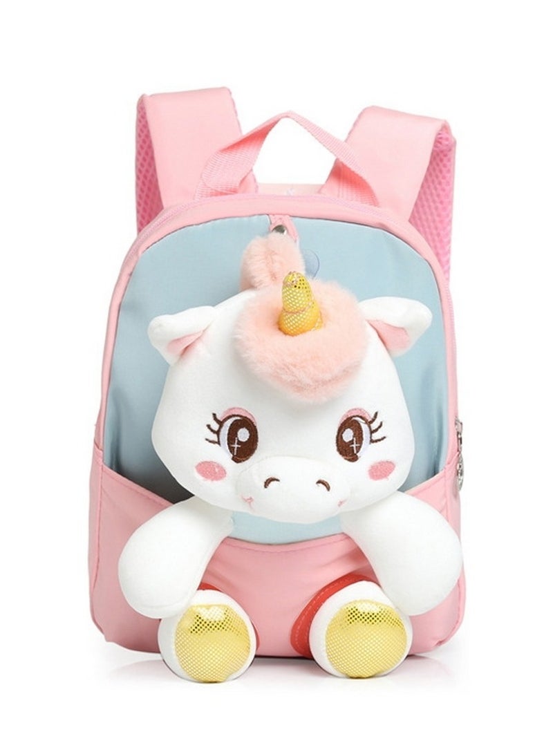 Adorable Backpack for Toddler Kids Cute Plush Animal Toy for Girl Mini Schoolbag with Plush Animal for Preschool Child