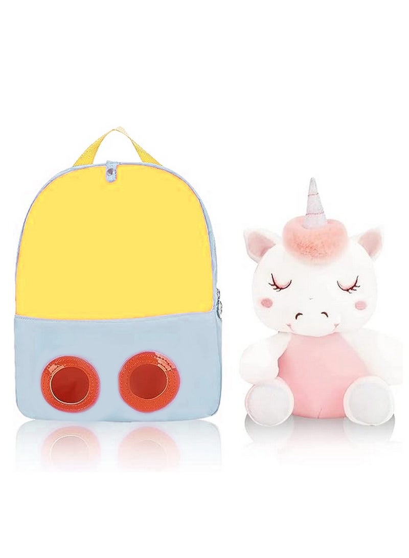 Adorable Backpack for Toddler Kids Cute Plush Animal Toy for Girl Mini Schoolbag with Plush Animal for Preschool Child