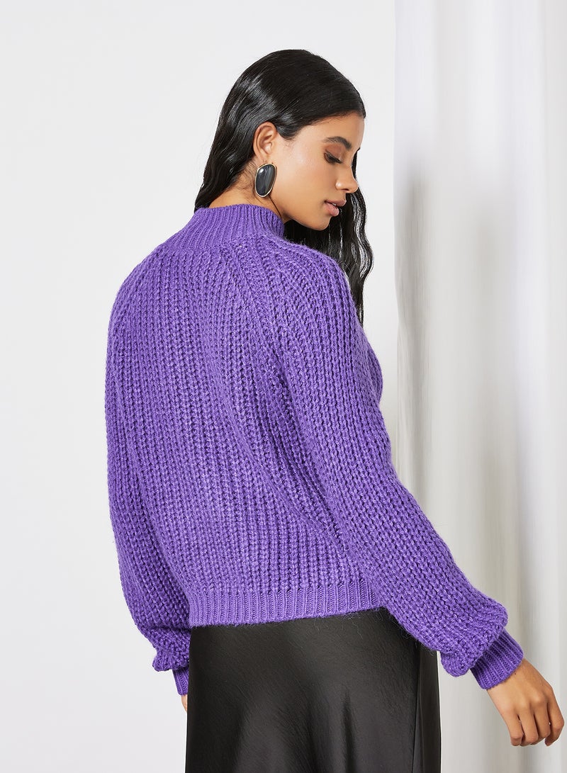 Raglan Sleeve Sweater Purple