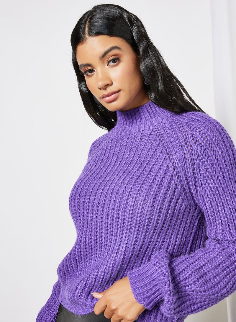 Raglan Sleeve Sweater Purple