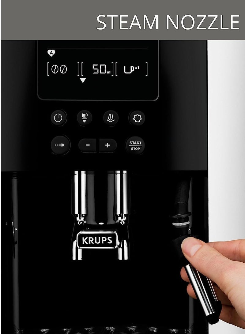 KRUPS Coffee Machine | Arabica Digital Fully Automatic Coffee Machine | Coffee Maker | Automatic Espresso Machine | Bean to Cup | Espresso | Cappuccino | | 2 Years Warranty |EA817840 , Black & Silver
