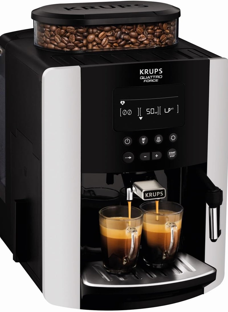 KRUPS Coffee Machine | Arabica Digital Fully Automatic Coffee Machine | Coffee Maker | Automatic Espresso Machine | Bean to Cup | Espresso | Cappuccino | | 2 Years Warranty |EA817840 , Black & Silver