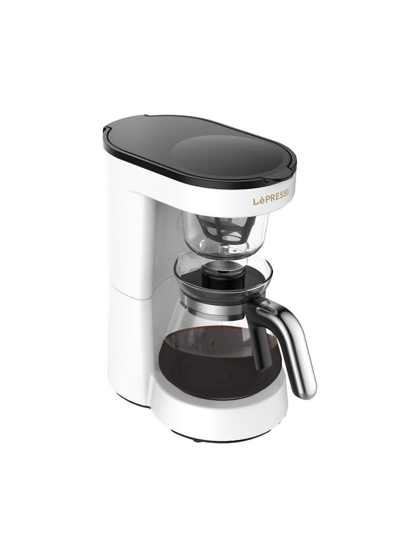 4 Cup Glass Carafe Drip Coffee Machine BS plug 0.75L - White