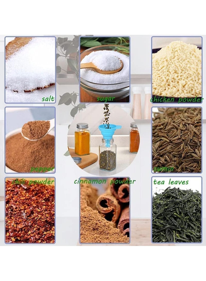 24 PCS Square Spice Bottles 120ml for Spice Cabinet,Glass Spice Jars with Shaker Lids
