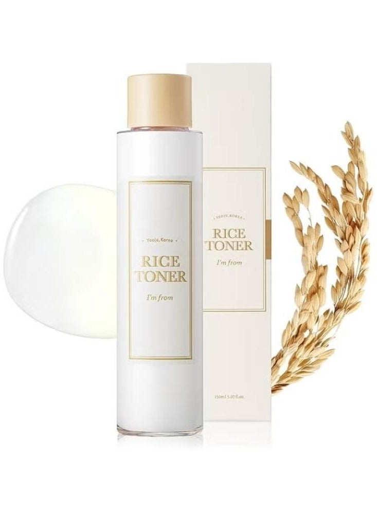 Rice Toner, Milky Toner for Glowing Skin, 77.78% Korean Rice, Glow Essence with Niacinamide, Hydrating for Sensitive, Dry, Dull, Combination Skin, Vegan, Fragrance Free, Glass Skin 150ml