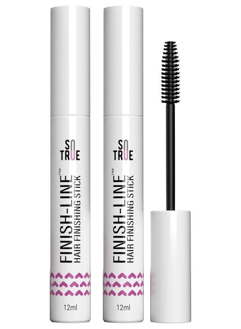 Finish Line Hair Finishing Stick For Women 12ml Anti Flyaway for Smooth Non Greasy and Non Oily Look For all Hair Types BlackPack of 2