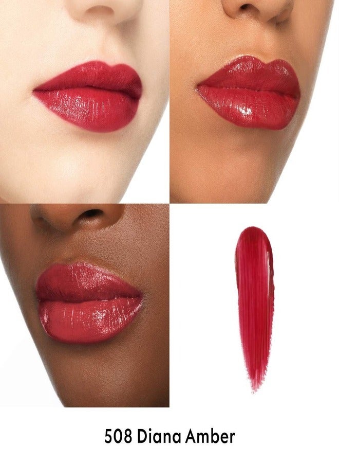 GUCCI Glow & Care Shine Lipstick 508 Diana Amber - red amber 0.06 oz/ 1.8 mL