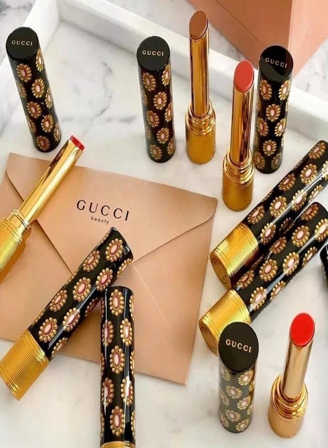 GUCCI Glow & Care Shine Lipstick 411 Emmy Petal 0.06 oz/ 1.8 mL