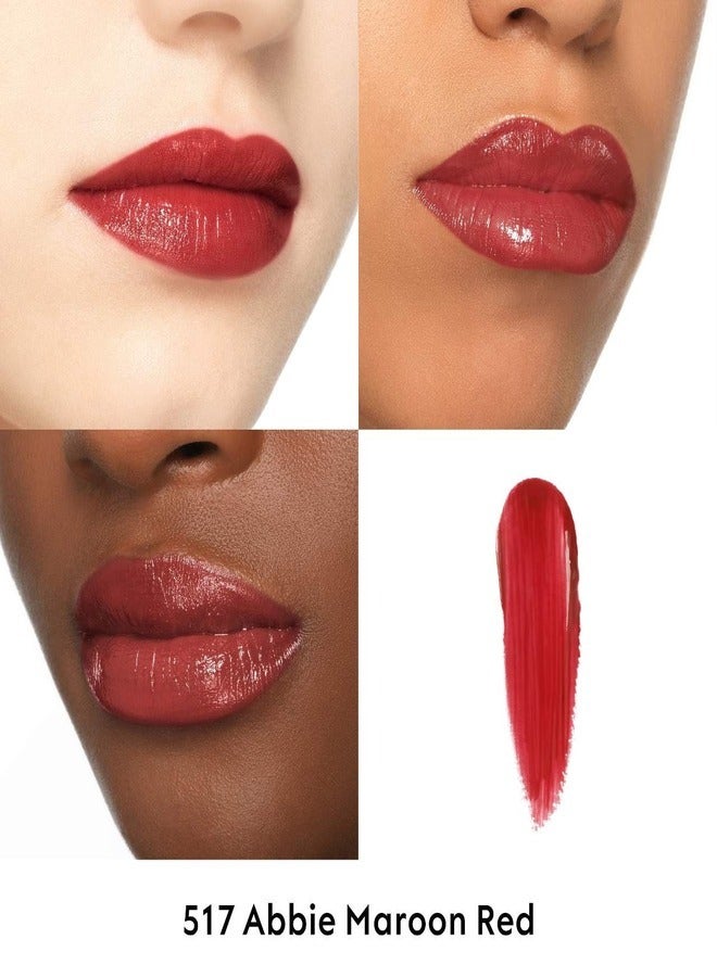 GUCCI Glow & Care Shine Lipstick 517 Abbie Maroon Red - cherry red 0.06 oz/ 1.8 mL