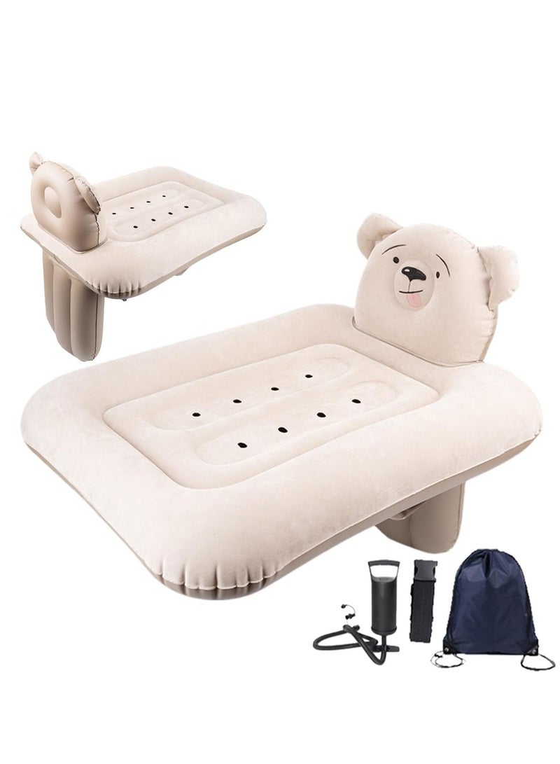 Inflatable Baby Bed for Plane Car Seat, Toddler Travel Airplane Bed with Seat Belt, Portable Blow up Mattress includes Manual Inflatable Pump, Storage Bag