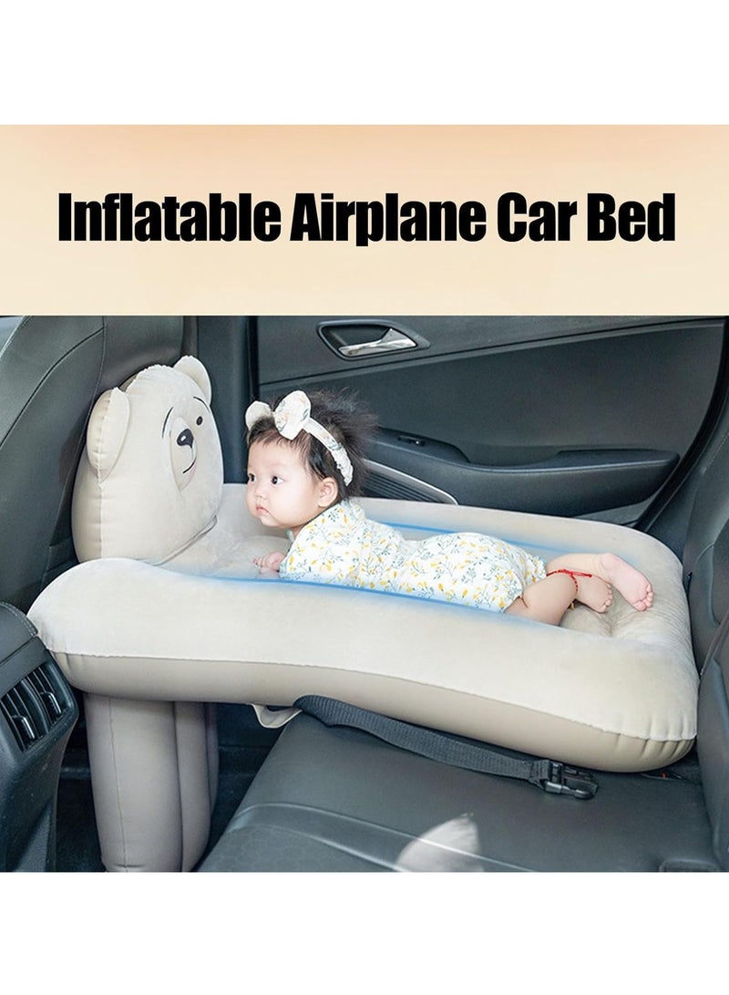 Inflatable Baby Travel Bed, Toddler Travel Airplane Bed, Airplane Seat Extender for Kids, Plane Bed for Toddler Baby Air Mattress, Toddler Blow Up Bed with Inflatable Pump Storage Bag