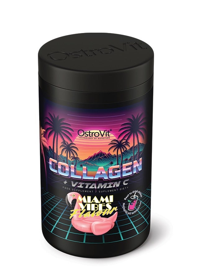 Collagen + Vitamin C Food Supplement Hydrolyzed Bovine Collagen for Joint, Skin and Bone Health, 400Grams, Miami Vibes Flavour