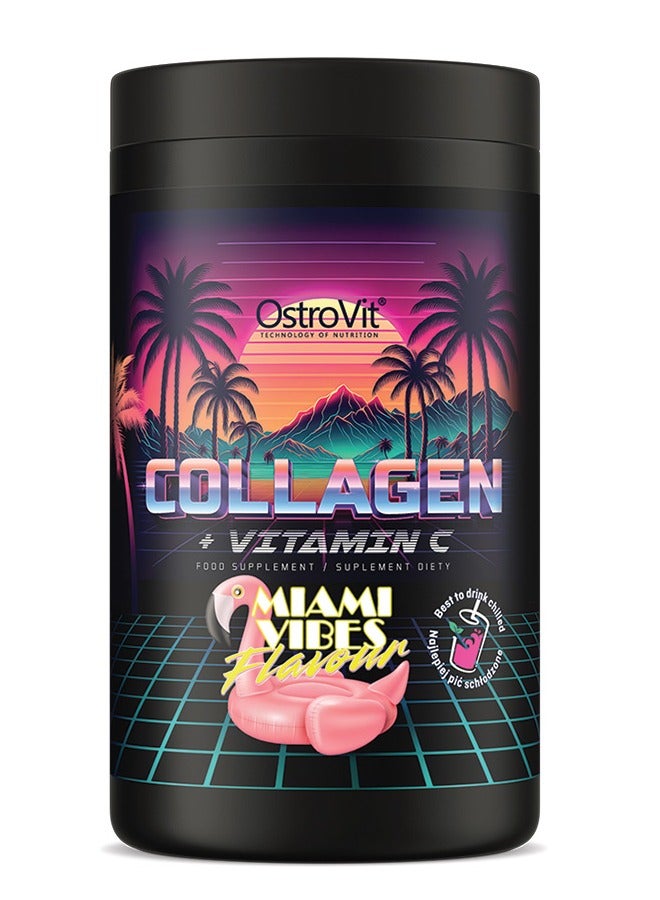 Collagen + Vitamin C Food Supplement Hydrolyzed Bovine Collagen for Joint, Skin and Bone Health, 400Grams, Miami Vibes Flavour