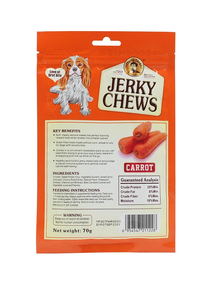 Charlie Jerky Chews Stick Carrot Flavor Premium Dog Treats Pack of 5Bags