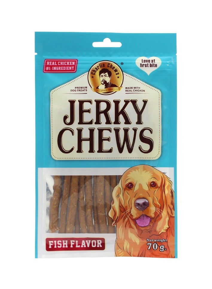 Charlie Jerky Chews Stick Fish Flavor Premium Dog Treats Pack of 5Bags