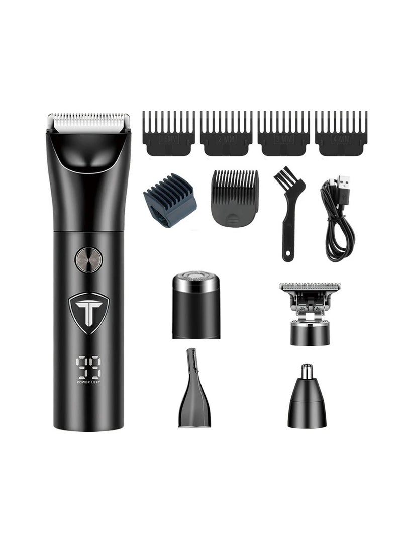 Professional Hair Clipper Trimmer, Groin & Body Trimmer for Men, Replaceable Electric Shaver, Multifunctional Grooming Machine