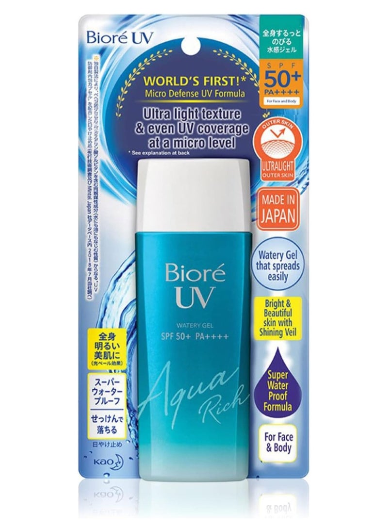 BIORÉ UV Aqua Rich Watery Gel Sunscreen SPF 50+ Pa++++90g,Pack of 2