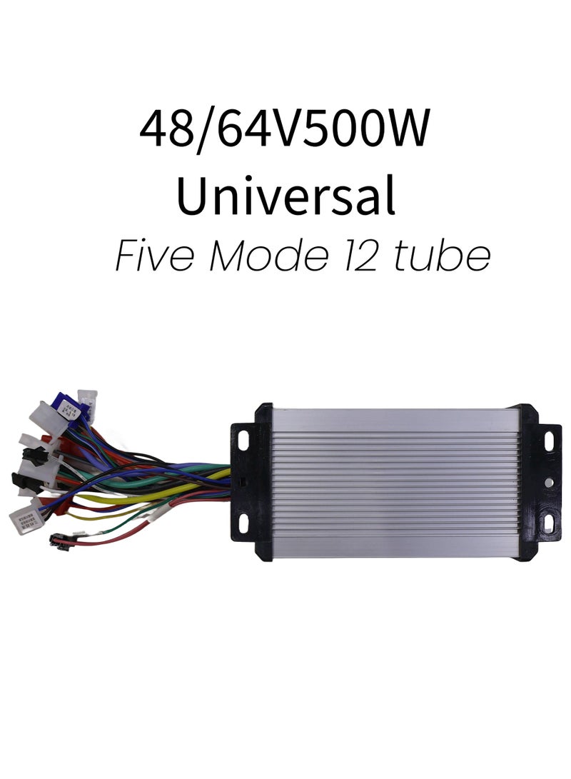 48/64v 500W five mode 12 tube Universal electric scooter and E-Bikes controller Universal brushless self-learning intelligent brushless 48/64V-500W