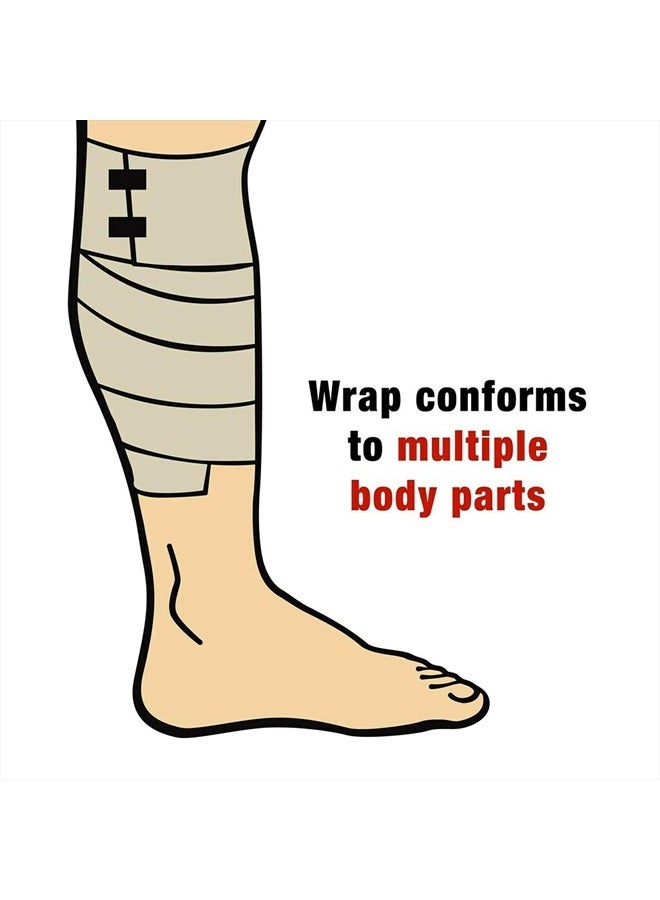 6 Inch Elastic Bandage with with Clips, Beige, Great for Chest and More, 1 Count