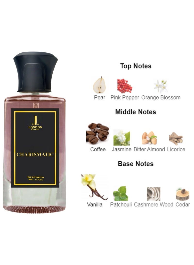 JAN LONDON ESSENTIAL - CHARISMATIC EDP Perfume For Men And Women Long Lasting Unisex Fragrance Inspired Perfumes for Ladies & Gents 50ml
