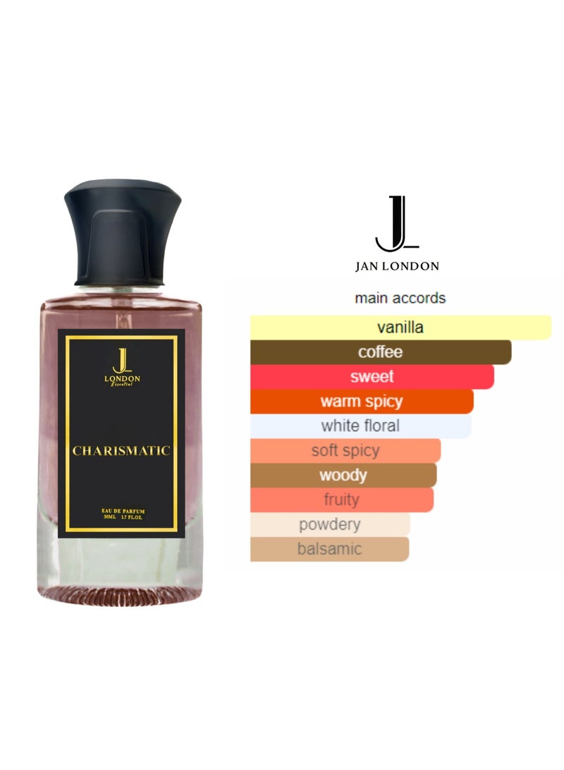 JAN LONDON ESSENTIAL - CHARISMATIC EDP Perfume For Men And Women Long Lasting Unisex Fragrance Inspired Perfumes for Ladies & Gents 50ml