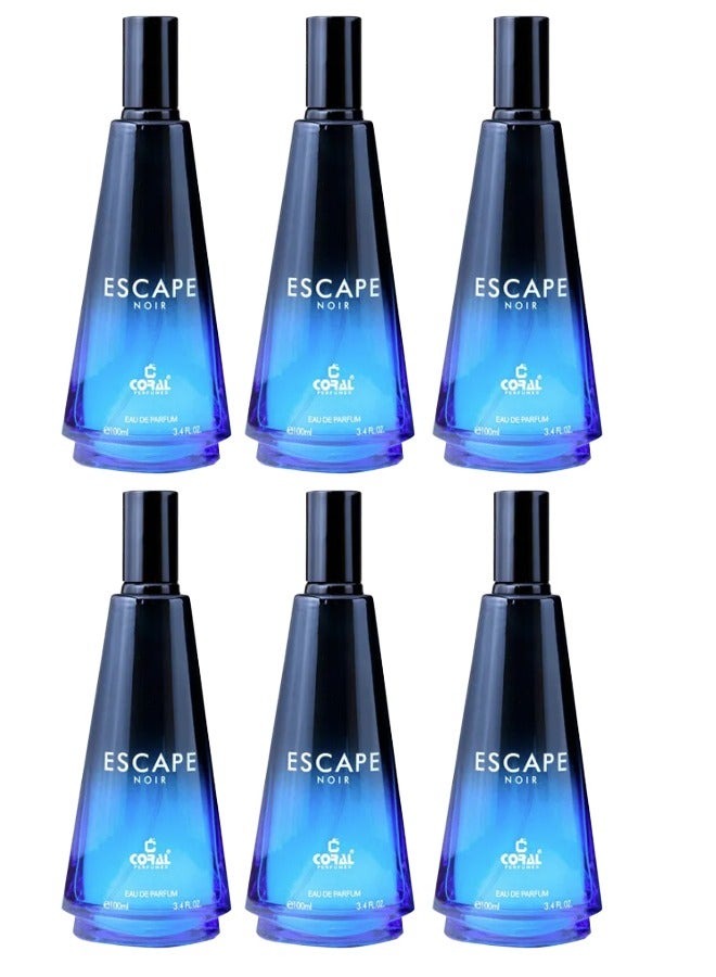 ESCAPE NOIR for Men EDP 100ml - 6 Pieces