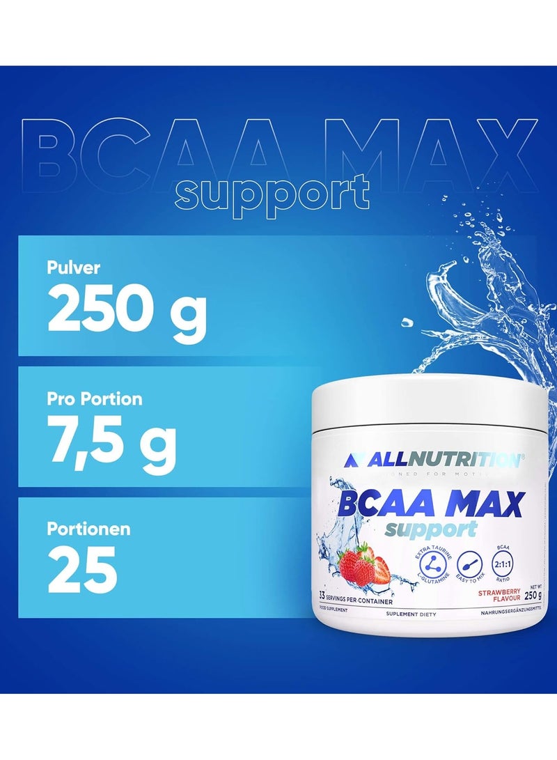 ALLNUTRITION BCAA MAX Support Strawberry Flavor 250g, 33 Serving